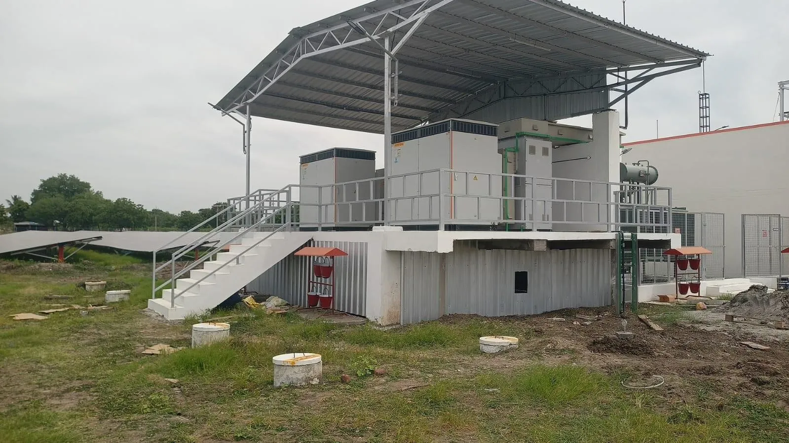 Inverter station with canopy